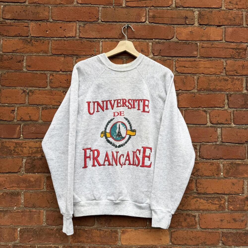 vintage universite de francaise crewneck sweatshirt 80s M/L
